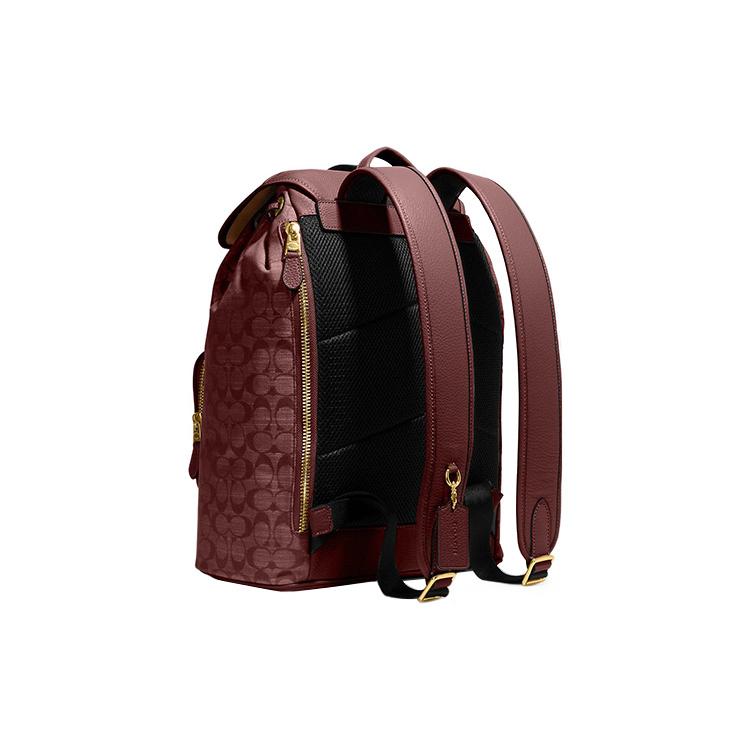 New COACH Sullivan Fabric With Cow Leather Backpack Large Women's Burgundy CG775-B4WN