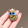 Women Brooch Enamel Colored Painting Owl Design Lapel Pin Smooth Edges Scarf Badge Clothing Bags Accessories