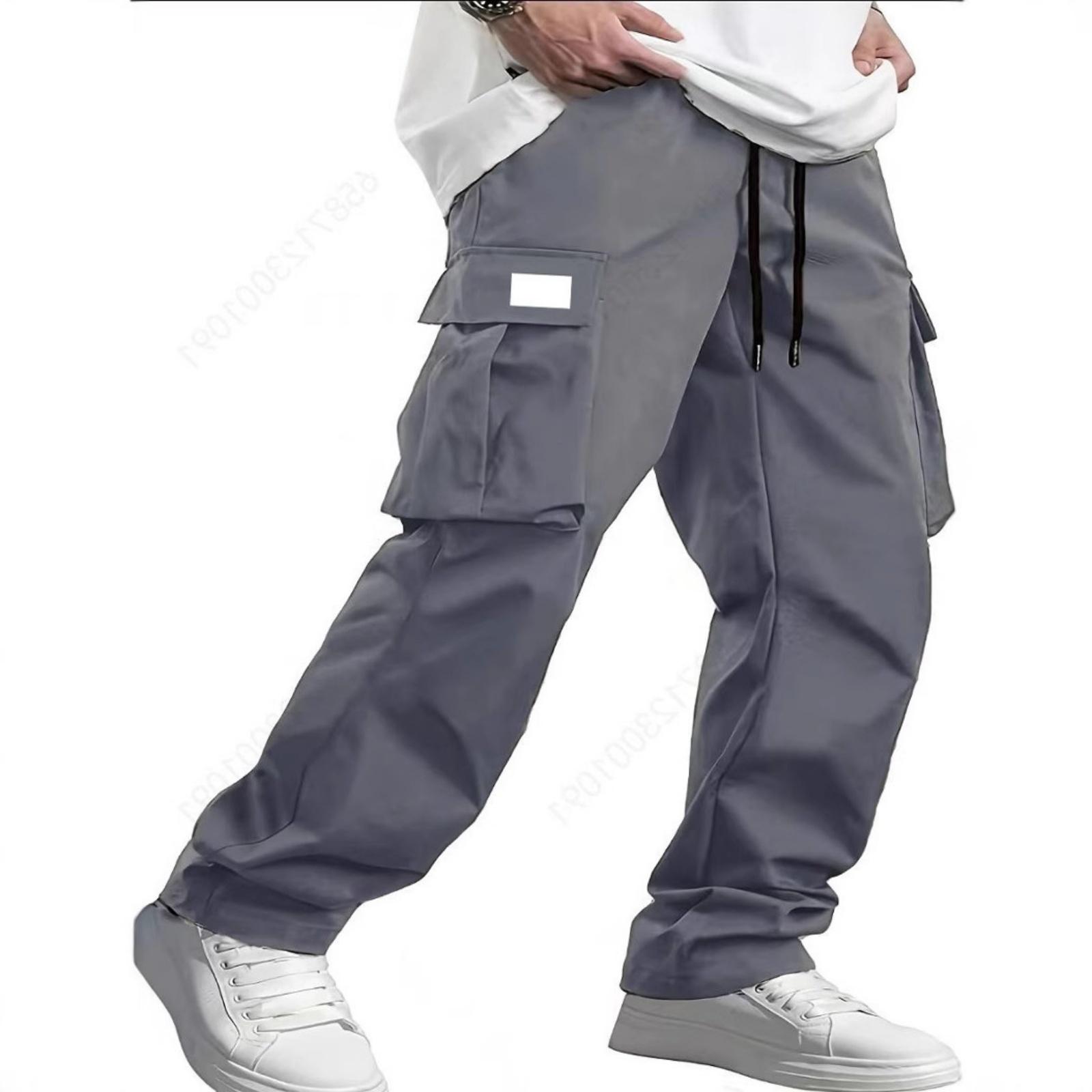 

Men s Cargo Pants, Drawstring Multi-Pocket Casual Trousers M