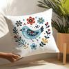 3 Blue Bird Home Decor Print Pillow Case Home Living Room Decoration Linen Pillowcover Pillow Cases Cushion Cover