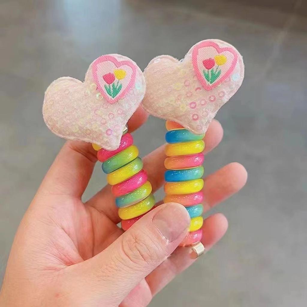 Children'S Roll Telephone Rope Hair Rope Girls' High Ponytail Headrope Durable High Elastic No Damage Hair Rope Hair Accessories