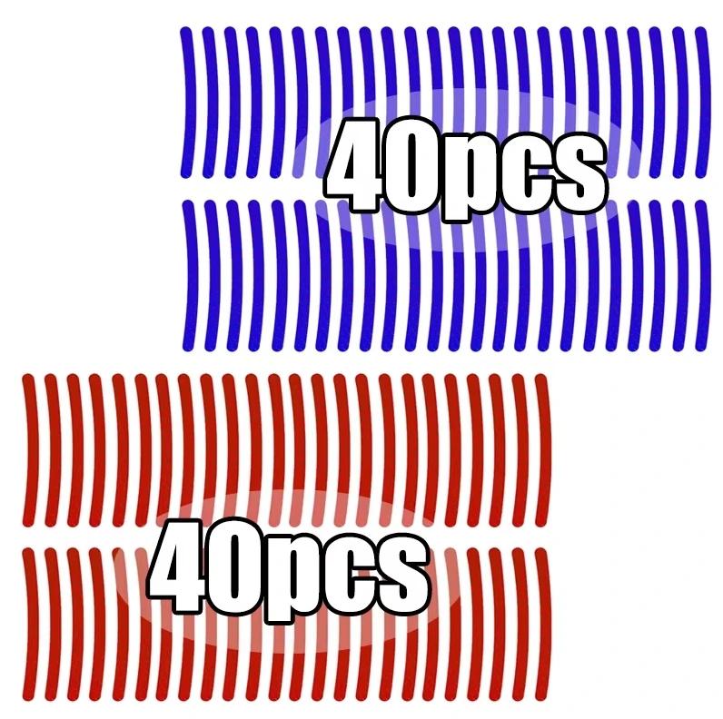 40/20pcs Car Wheel Tire Hub Reflective Strips Car Motor Tyre High Reflective Night Warning Safety Driving Reflector Sticker