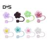Silicone Flower Straw Cap 10mm Diameter Cute Straw Topper Dust-Proof Drinking Straw Covers Cap Reusable Straw Tips Lids Gift for Party Decor
