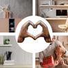 Heart Hands Statue Love Gesture Decoration Modern Art Sculpture Wood Grain Effect Love Sculpture Room Wedding Decoration
