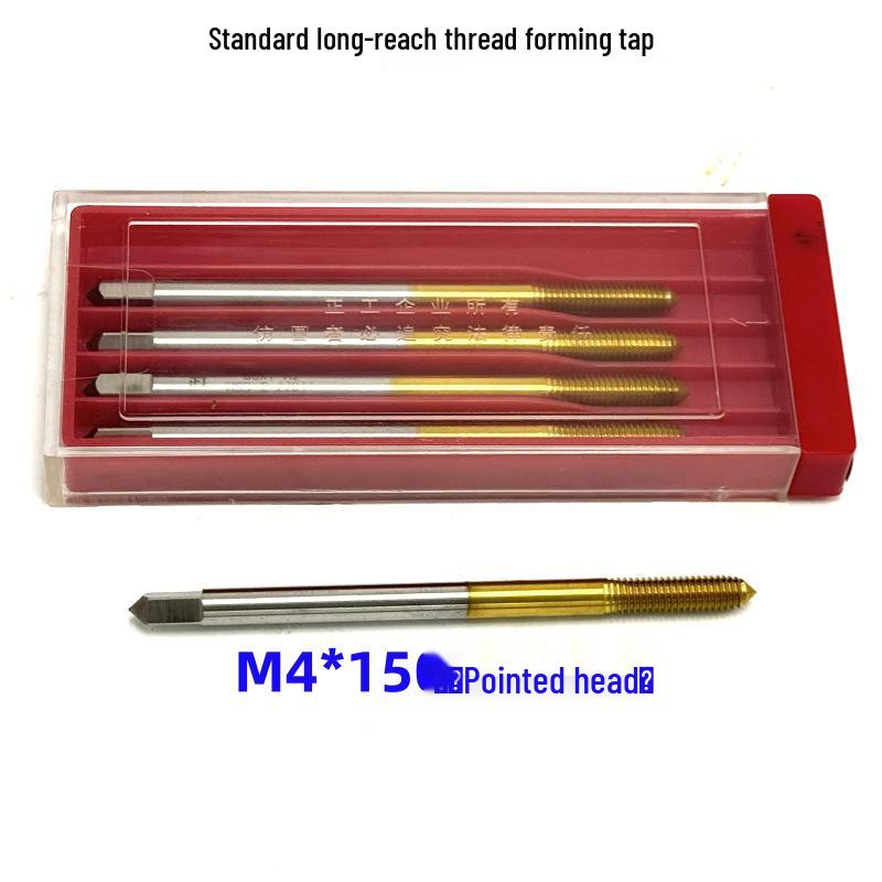 Titanium Plated Extrusion Tap Set: M2-M12, Lengths 90-200