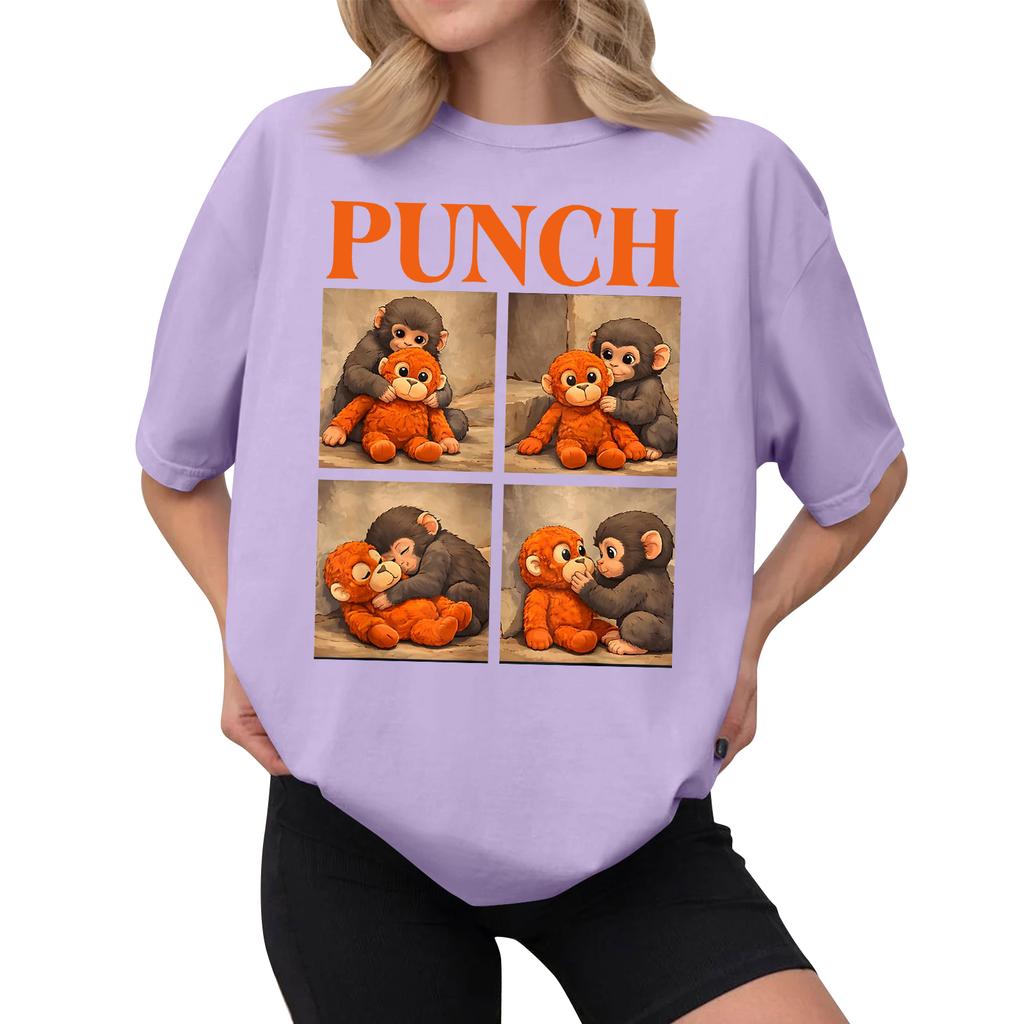 Women's Casual Printed T-Shirt Round Neck Pullover Short Sleeve Top