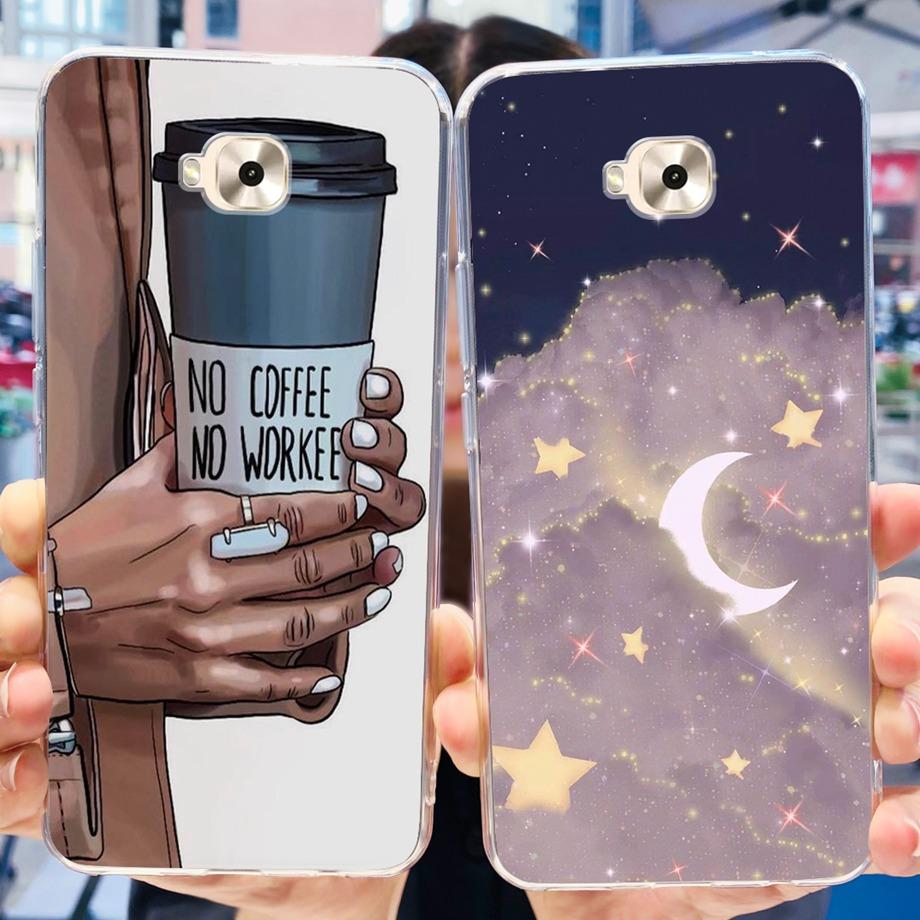 Soft TPU Slim Capa For ASUS ZENFONE ZOOM S ZE553KL Case ASUS ZENFONE 4 SELFIE ZD553KL Back Cover Transparent Cow Print Lion Etui
