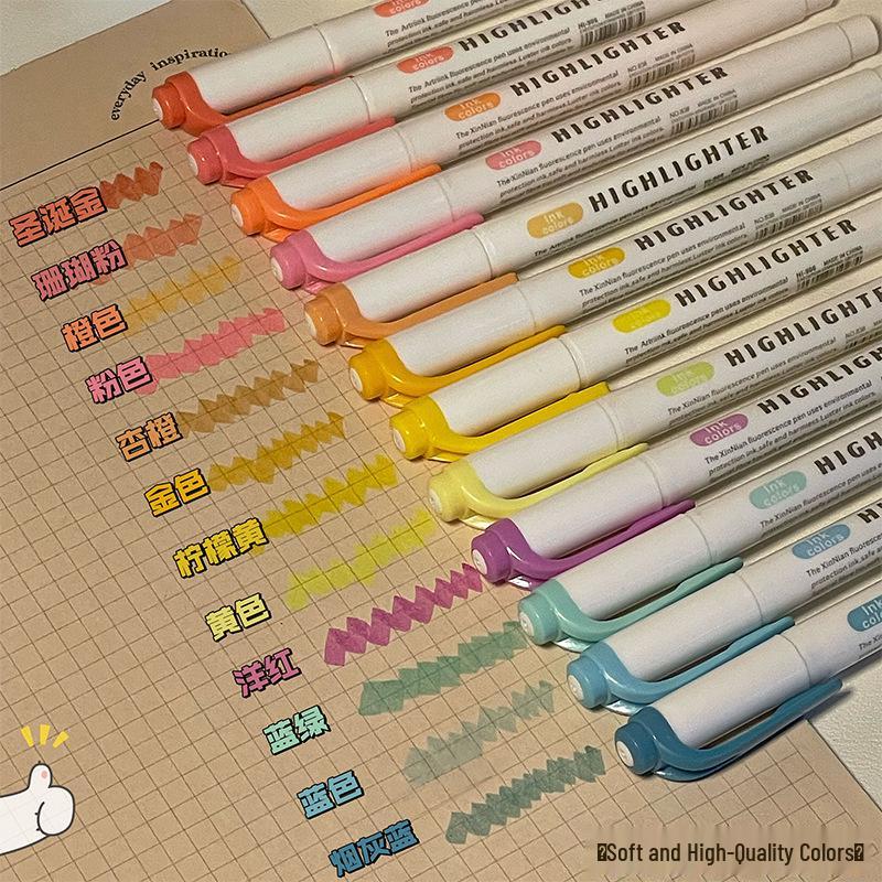 Double-Ended Fluorescent Pens, 30 Vibrant Colors - Non-Bleeding for Student Planners & Highlights