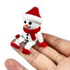 Christmas Snowman Figurine 3D Printed Sitting Snowman Ornament with Movable Joints for Winter Home Office Desk Decor