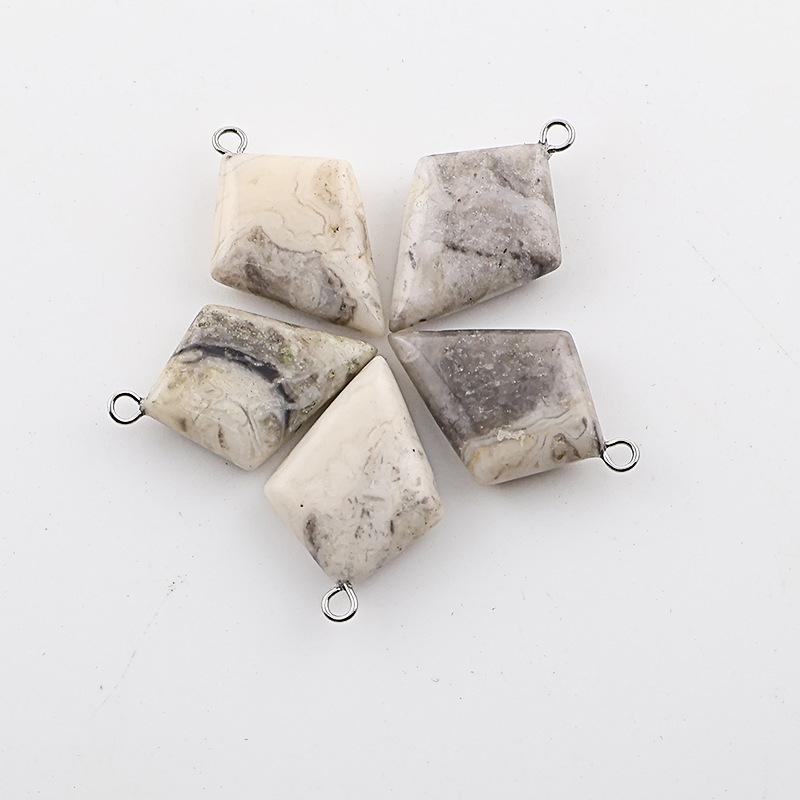 Natural Stone Rhombus Crystal Pendant for DIY Jewelry