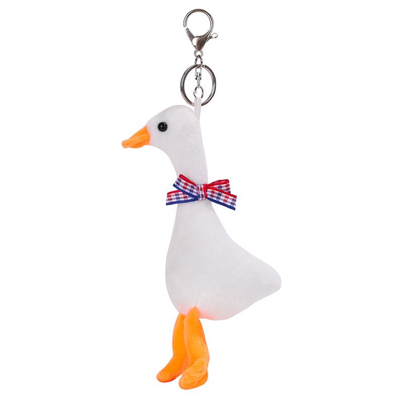 White Goose Plush Keychain – Cute Cartoon Doll Backpack Charm