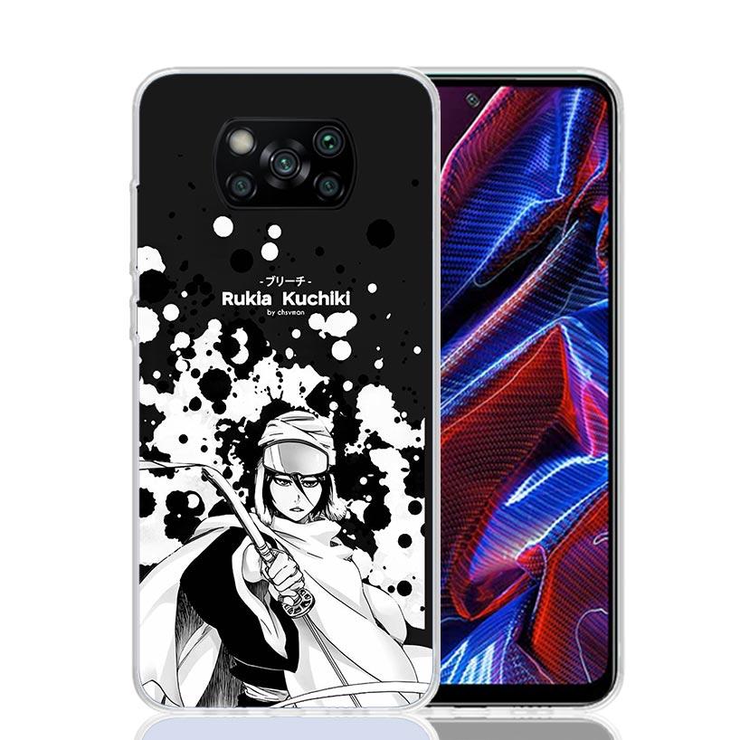 Bleach Kuchiki Rukia Phone Case For Xiaomi Poco X7 X6 X5 Pro F7 Ultra Redmi 15C 15 13 13C 12 12C 10 10A 10C 9 9A 9C 9T Cover Poc
