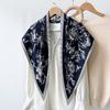 Korean version cashew nut printed triangular silk scarf women's summer atmosphere wearing headscarf simulation silk fashion headband accessories