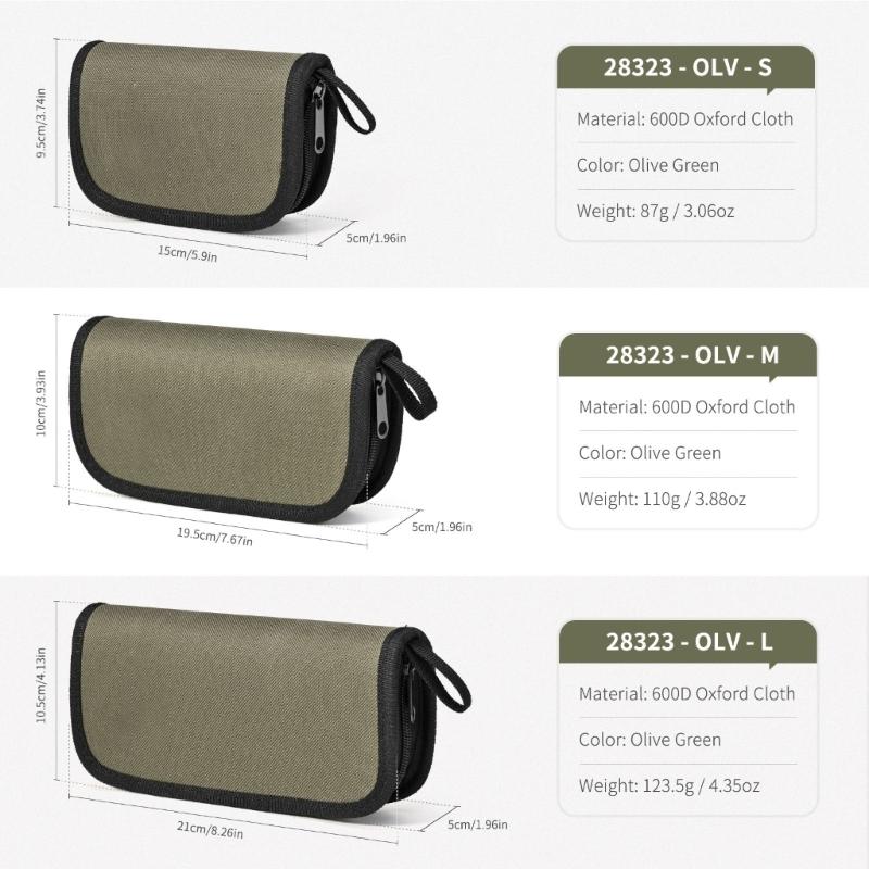 Fishing Spoon Spinner Baits Carry Case Sequins Lure Storage Bag with Zippers Fishing Hook Organizers Tackle Pouch Bags