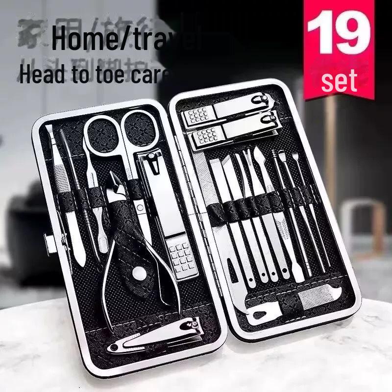 Stainless Steel Nail Clippers Set for Hands and Feet - Includes Dead Skin Remover and Hawkbill Pliers.