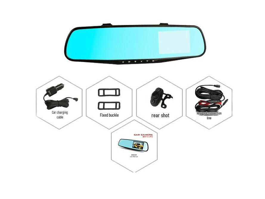 High-Definition Night Vision Car DVR with Dual Front and Rear Recording & Reversing Camera