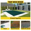 SucceBuy Inground Pool Safety Cover Rectangular PP Swimming Cover with Right Step Strength Mesh Rain Permeability for Garden