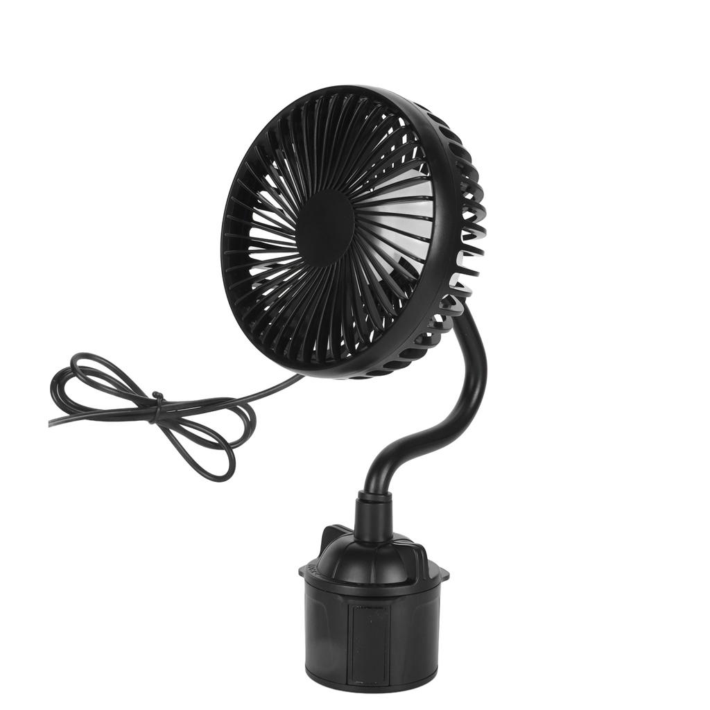 Car Fan Powerful Low Noise 3 Speeds Adjustable Portable USB Powered Fan with Gooseneck for Car Trucks RVs Bus