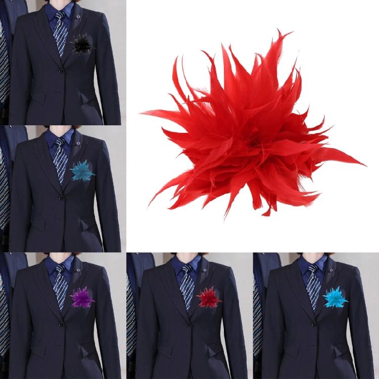 Spilla Fiore di Piuma per Celebrazione Banchetto Bomboniera Corsage Floreale & Spilla
