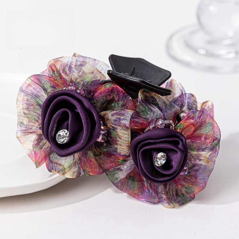 

8 см Средний Зажим-краб для волос в виде цветка Женский Зажим-краб для волос в виде диска для конского хвоста Модный Зажим-заколка для волос Головной убор Аксессуары для волос Цветок Подарок