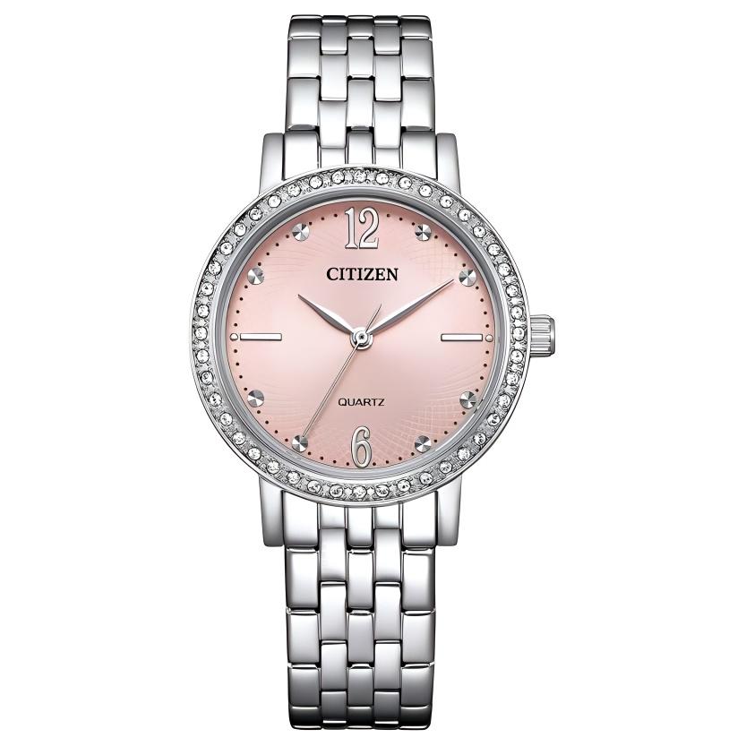 CITIZEN Core Collection Quartz Movement Stainless Steel Strap Watch 31mm Women s Watch EL3100-55W Pink Watch Dial