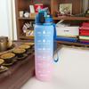 Tritan Frosted 1000ml Plastic Water Bottle with Time & Capacity Scale, Portable Handle