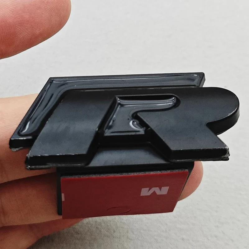 AABLC1 3D Metall Auto Logo R RLine Kühlergrill Emblem Abzeichen Aufkleber für Volkswagen VW Golf R R32 MK7 MK7.5 MK8 Polo GTI GLI Zubehör