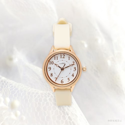 Fieldwork Women's Analog Watch with Silicone Band, Easy To Read, Ivory and Kelpie, YM094-1, White