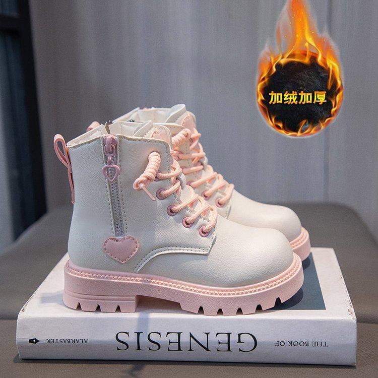 Girls Warm Ankle Boots Fashion Double Zip Kids Beautiful Princess Boots Non-slip Children Performance Catwalk Boots Winter New