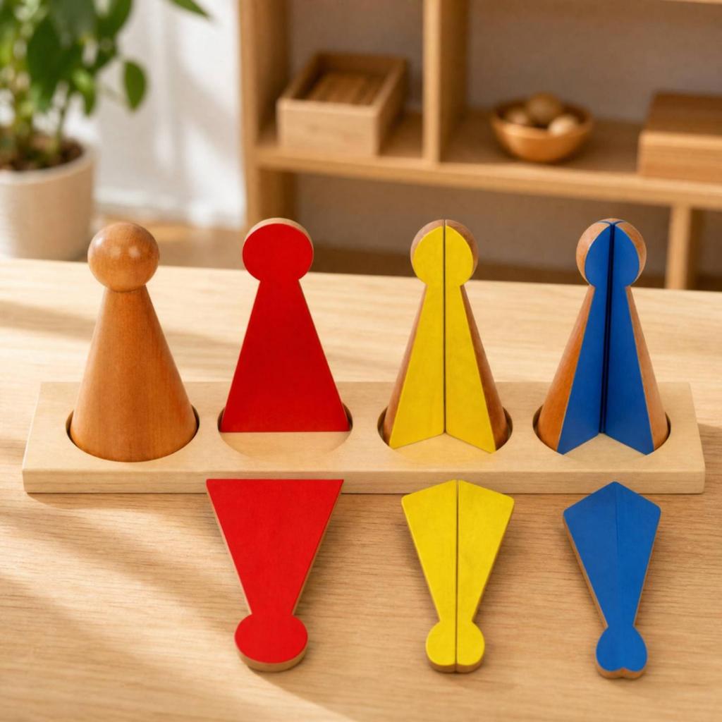Wooden Fraction Puzzle with Base Hands-on Math Manipulative Educational