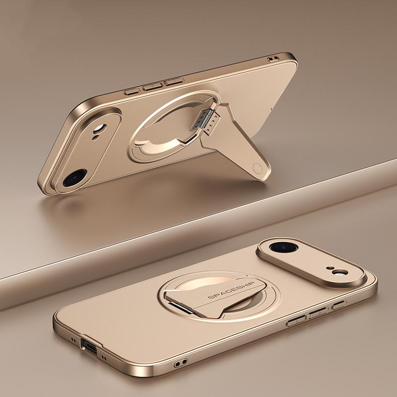 KEYSION Magnetische Handyhülle für iPhone 17 Pro Max Metalllack Silikon+PC Aufstellbarer Ständer Stoßfeste Hülle für iPhone 17 Air