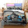 Motorcycles Bedding Set Polyester Fashion Duvet Cover Twin Size Bedclothes with Pillowcases for Teens Bed Linen