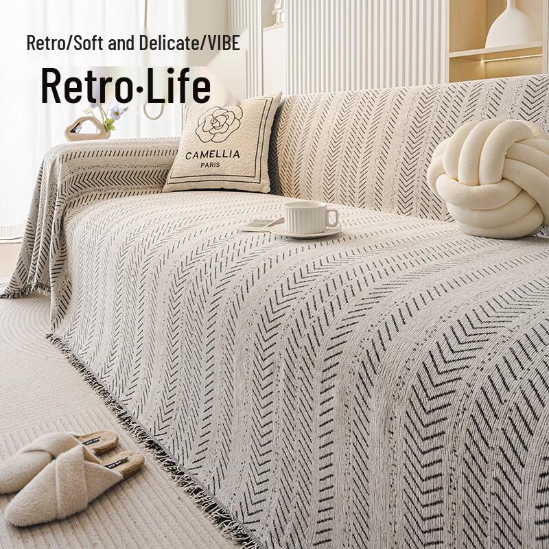 Changbaosen Modern Fishbone Chenille Sofa Cover