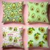 Fresh Minimal Avocado Print Cushion Cover Comfortable Durable Pillow Cover MultiScene for Home Office Car Sofa