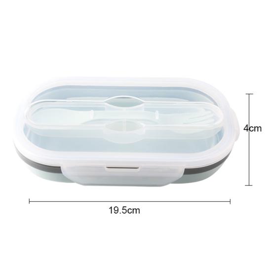Portable Silicone Food Container Collapsible Bowl Lunch Bento Storage Box Holder
