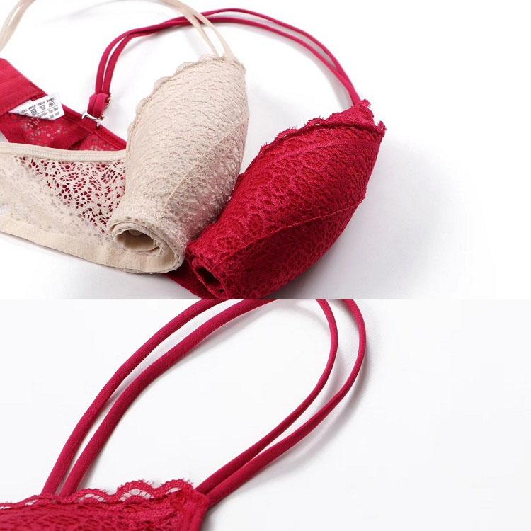 Women's Bra Hollow Out Lightweight Without Steel Ring Gathering Lace Sexy Girl Underwear Comfortable Thin Bra