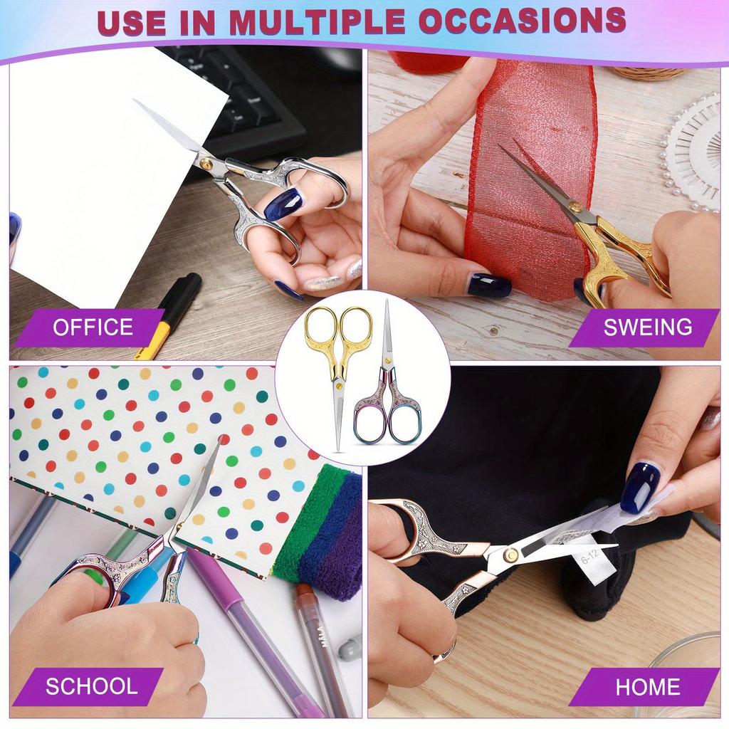 4PC Sewing Scissors Stainless Steel Retro Embroidery Tailor Scissors Dressmaker Shears Fabric Cutter DIY Sewing Accessories