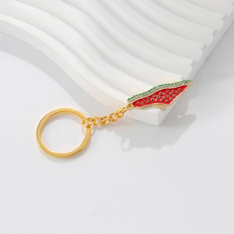 Fashoin Watermelon Shaped Keychain Bag Pendant Handbag Decoraion Alloy Keyring Accessory Key Holder For Everyday Use