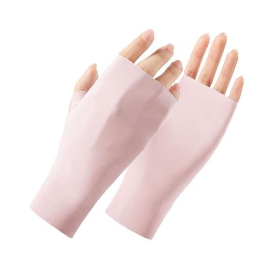 UV Protection Gloves, Ultra Thin Fingerless Sun Protection Gloves, Ice Silk Cooling Summer Gloves for Women Driving Commuting