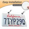 License Plate Covers, 2 Pack Clear Flat License Plate Cover, Unbreakable Novelty Front Rear Car Tag Frame Protector with Anti-Theft Screws, Chrome