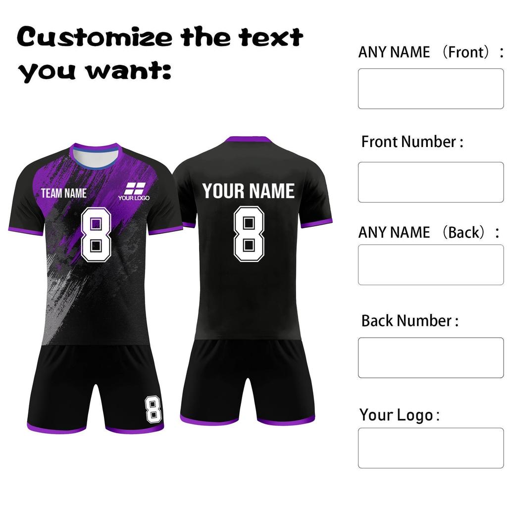Personalised Shirts Kit Mens Girls With Name Number Custom Football Jerseys For Boys Training Suit