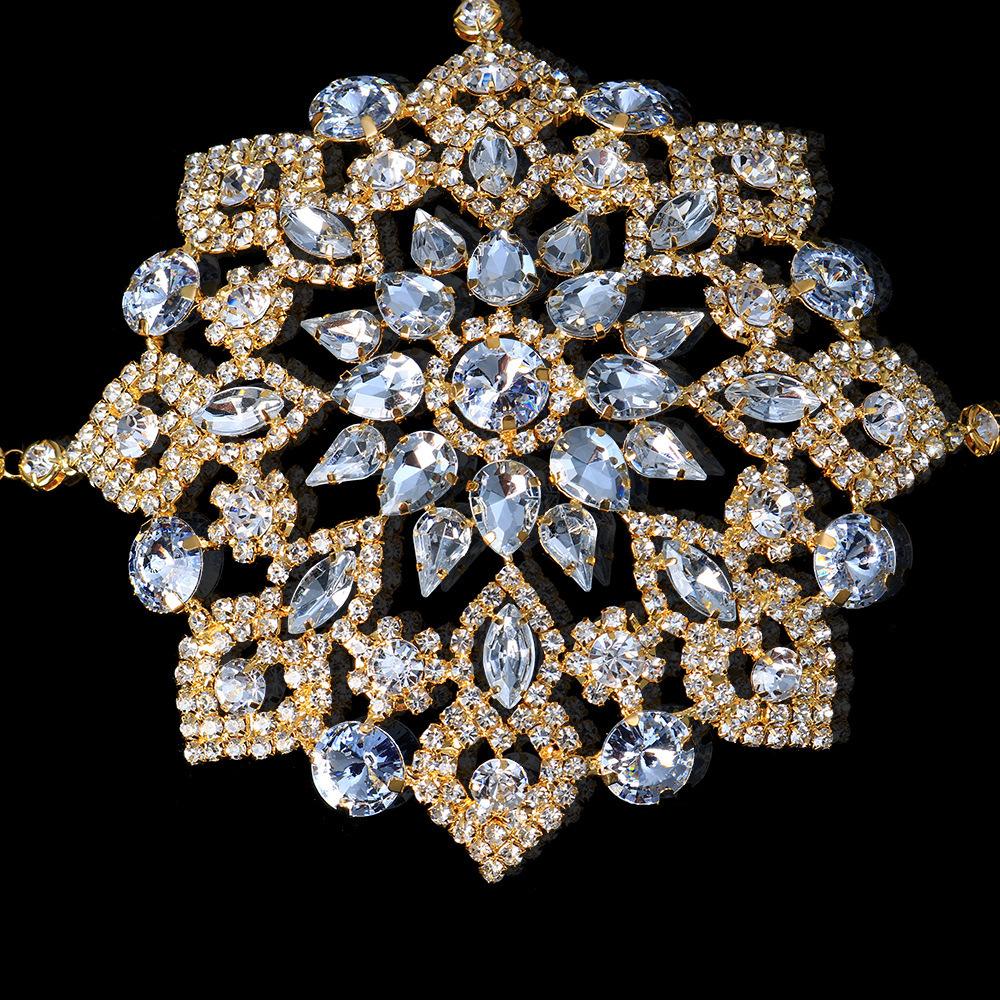 2022 Damen Blume Strass BH Brustkette Körperschmuck Abend Elegante Kleidung Dessous Sexy Kristall Tanzbekleidung