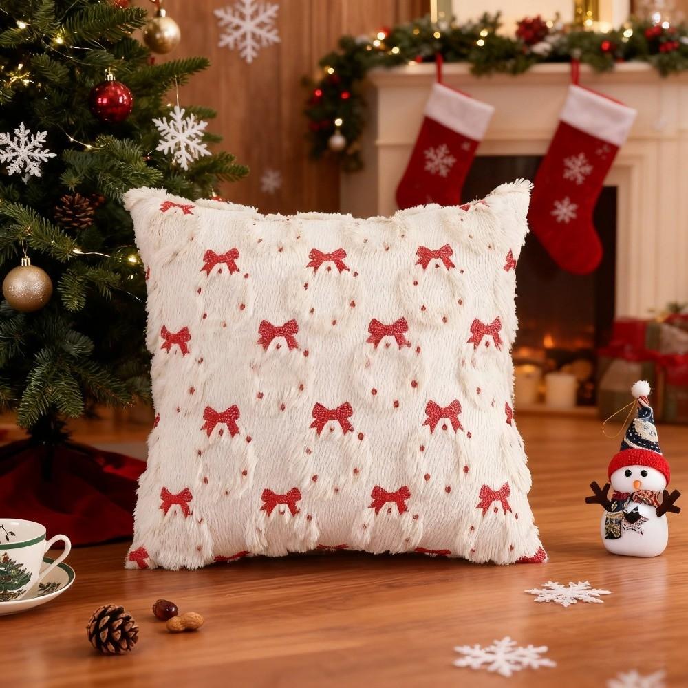 

New Christmas Tree Cushion Cover Decorative Square Xmas Tree Pillowcase Soft Xmas Pillowcase Festive Atmosphere