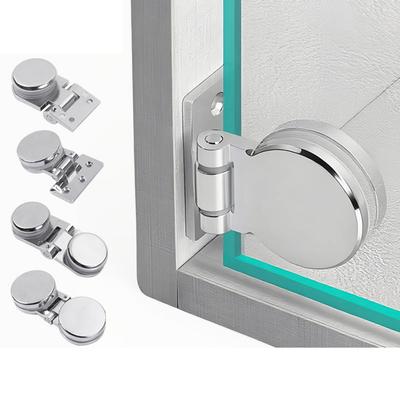 1pc Frameless Glass Door Hinge Zinc Alloy 180-Degree Rotation Hinge For Glass Door Decor Easy Installation