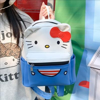 Cute College Style Bow Kitten Large Capacity Backpack Cartoon Casual Bag Women's High Value Sweet Backpack