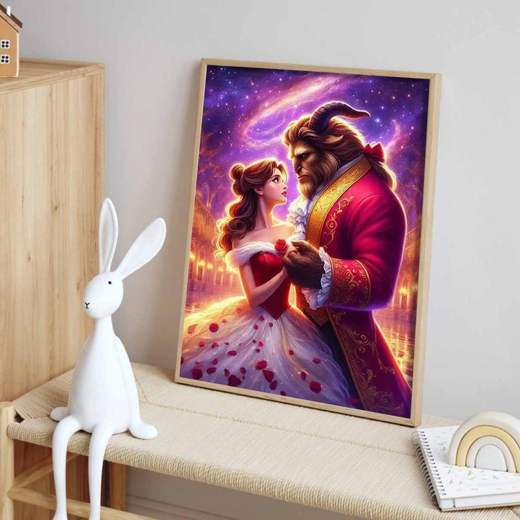 DIY Diamond Painting Beauty and The Beast Cross Stitch Kit Mosaic Art Diamond Painting Full Circle Diamond Home Decoration