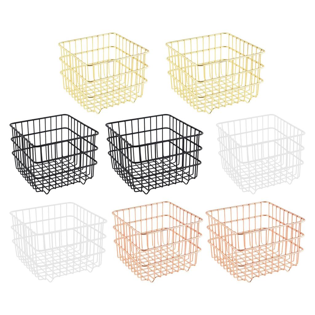 Iron Storage Basket Food Storage Organizer for Countertop Shelf Cabinets