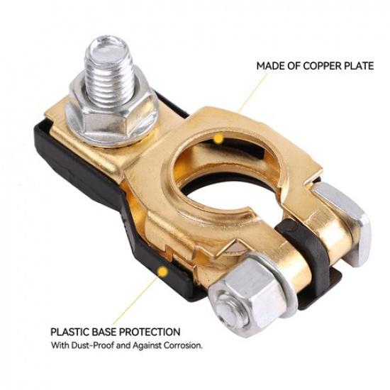 PAIR Leisure Battery Terminals Connectors Clamps For Car Van Caravan Motorhome