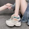 Fashion Women Chunky Sneakers 2024 Spring Breathable Mesh Casual Shoes 9CM Wedge Heels Platform Shoes Chaussures Femme Sports Dad Shoes