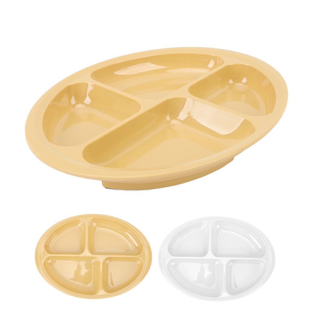 Divider Plate 4 Compartments Anti Slip Mat Round Portion Control Section Plate for Children Elderly